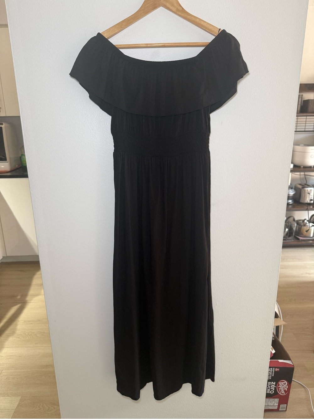 Old Navy Black Off-the-Shoulder Maxi Dress